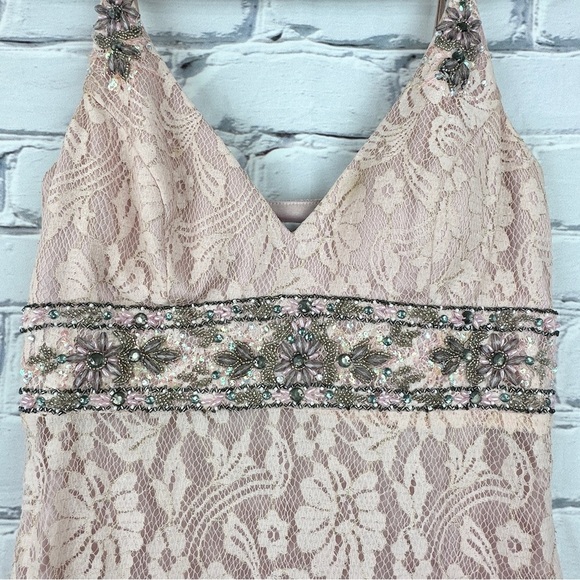 Sue Wong Nocturne Beaded Embroidered Lace Evening Dress Size Small Pink Vintage - Picture 12 of 15